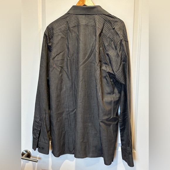 Banana Republic XXL Mens Gray Check Button Down Dress Shirt - Picture 2 of 8